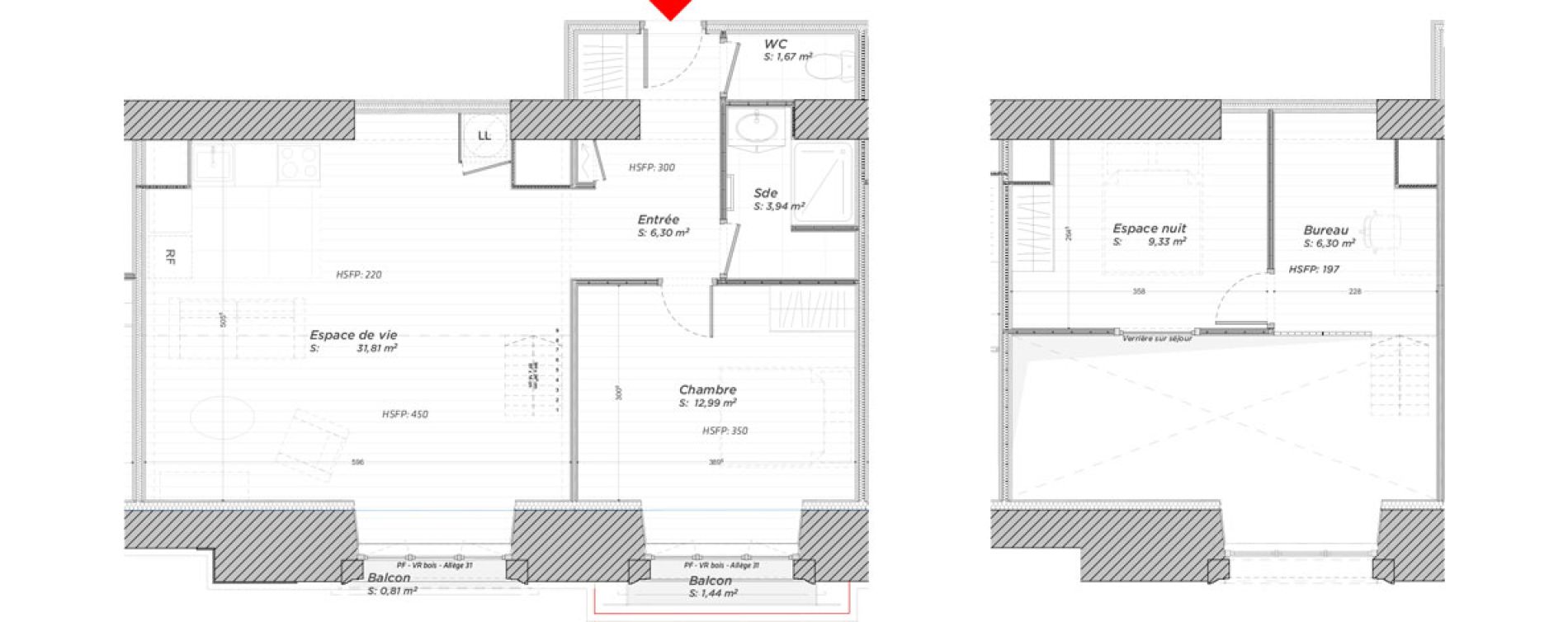 Duplex T2 de 72,34 m2 &agrave; Hayange Centre