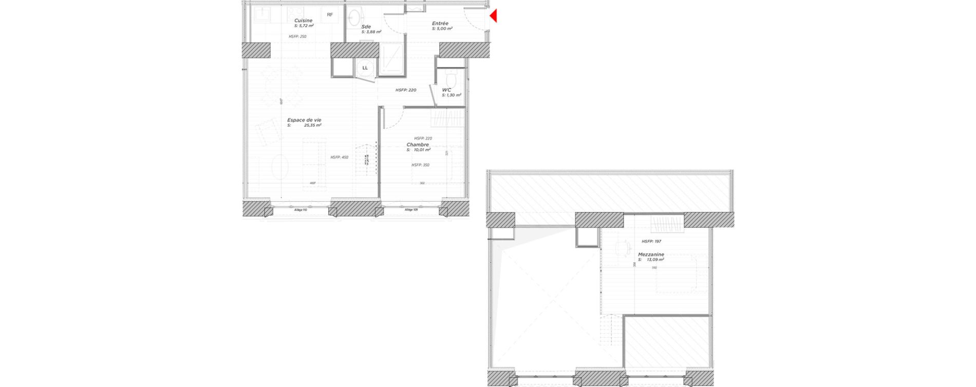 Duplex T2 de 64,35 m2 &agrave; Hayange Centre