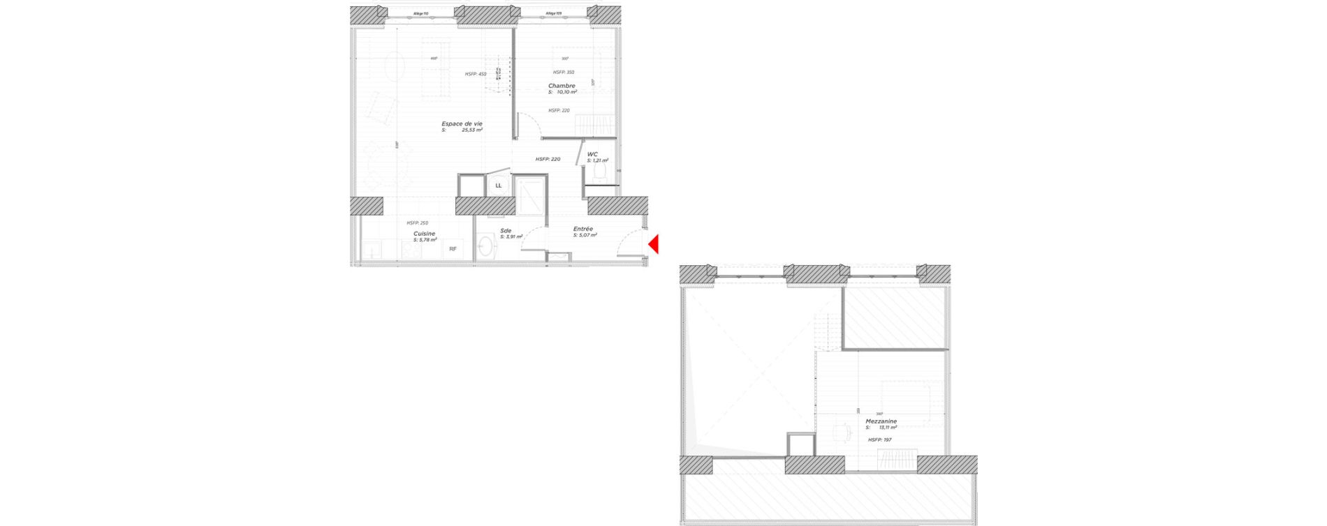 Duplex T2 de 64,71 m2 &agrave; Hayange Centre