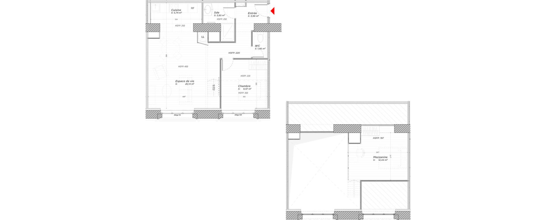 Duplex T2 de 62,78 m2 &agrave; Hayange Centre