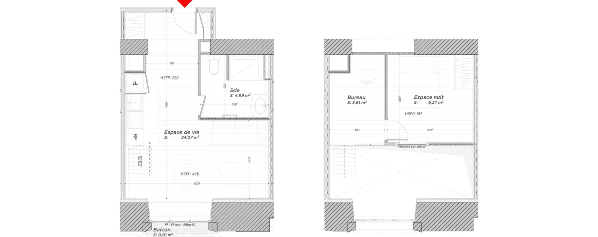 Duplex T2 de 43,94 m2 &agrave; Hayange Centre