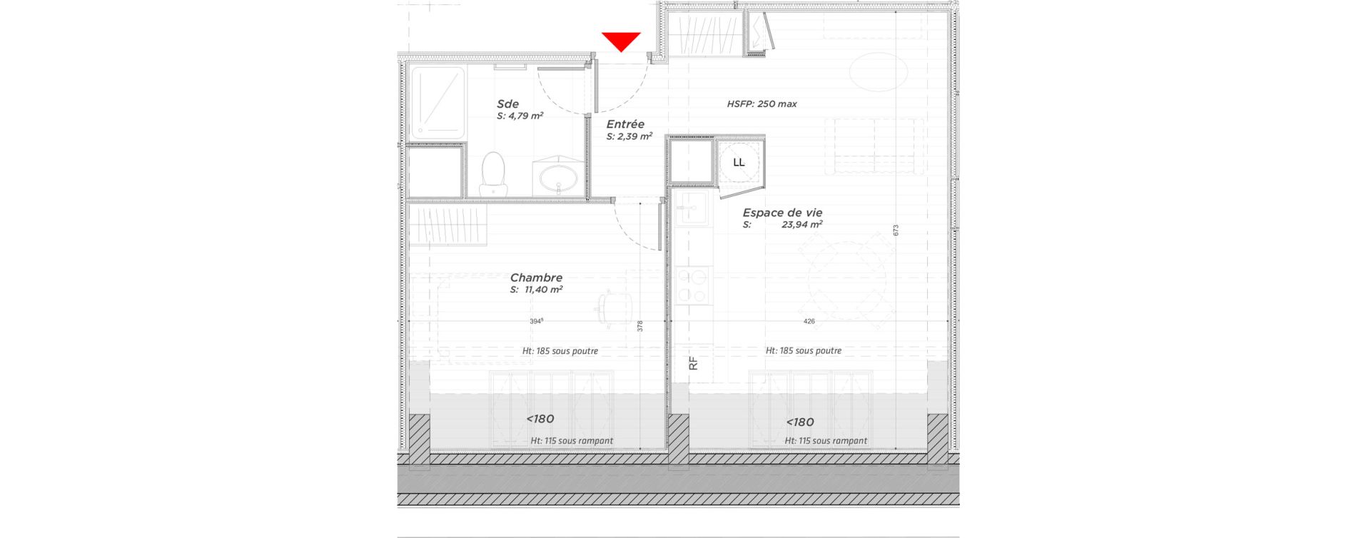 Appartement T2 de 42,52 m2 &agrave; Hayange Centre