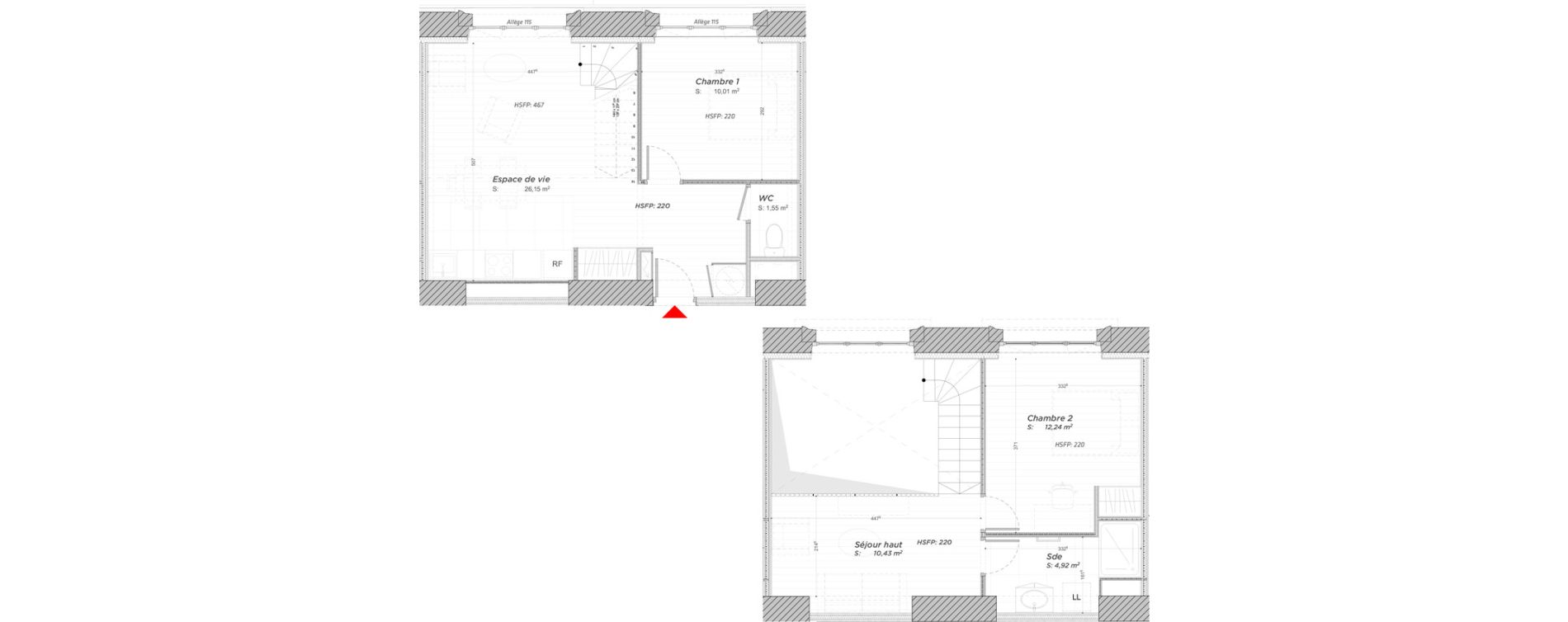Duplex T3 de 65,30 m2 &agrave; Hayange Centre