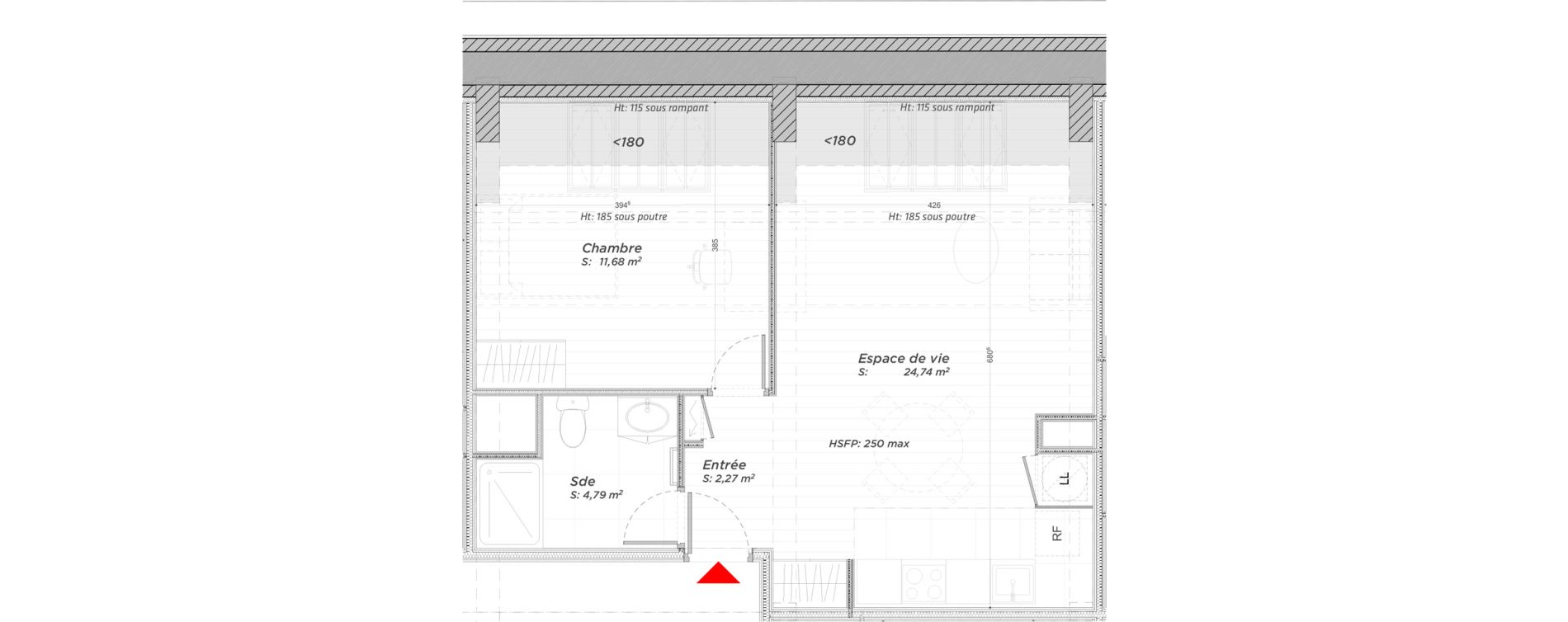 Appartement T2 de 43,48 m2 &agrave; Hayange Centre