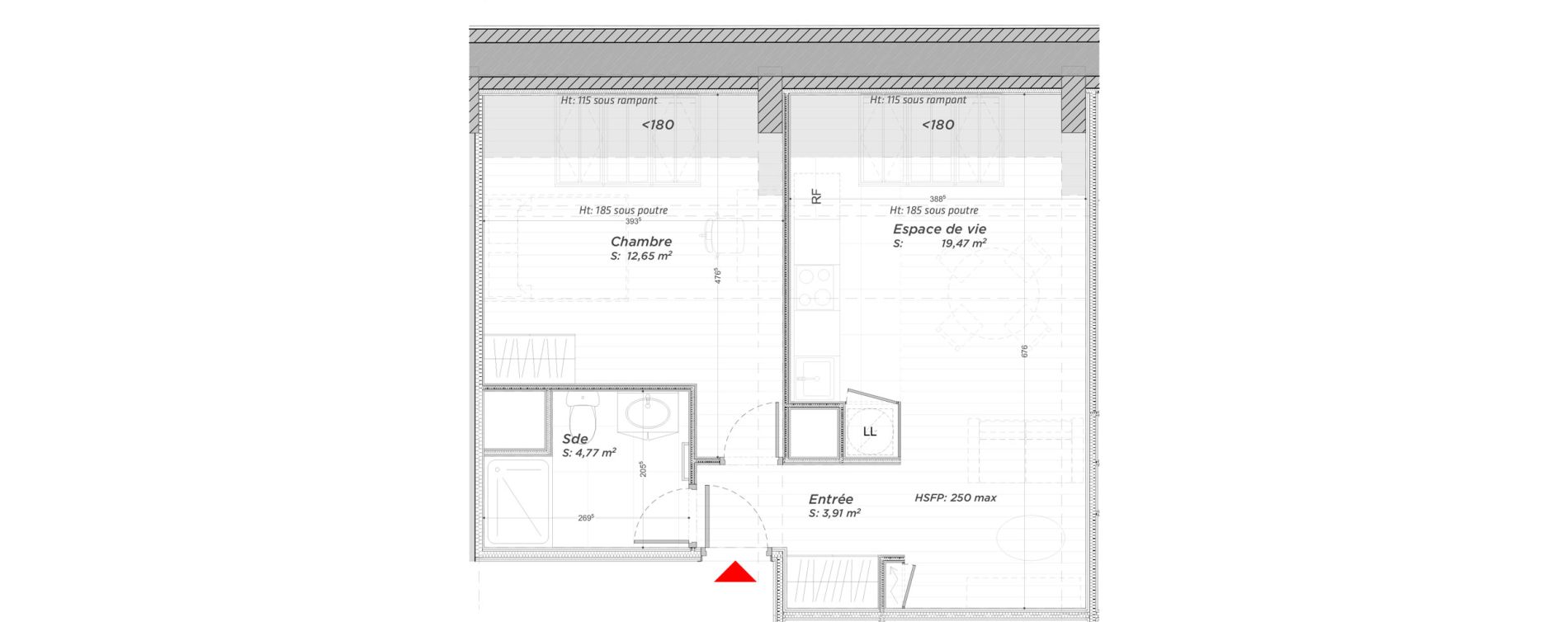 Appartement T2 de 40,80 m2 &agrave; Hayange Centre