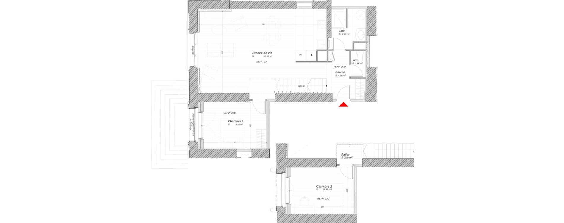 Duplex T3 de 74,89 m2 &agrave; Hayange Centre