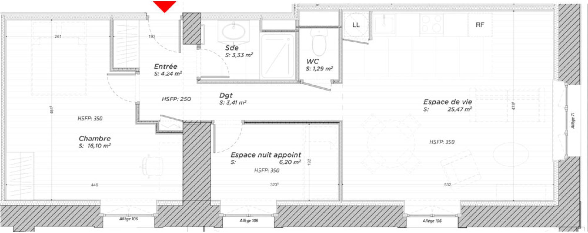 Appartement T2 de 60,04 m2 &agrave; Hayange Centre