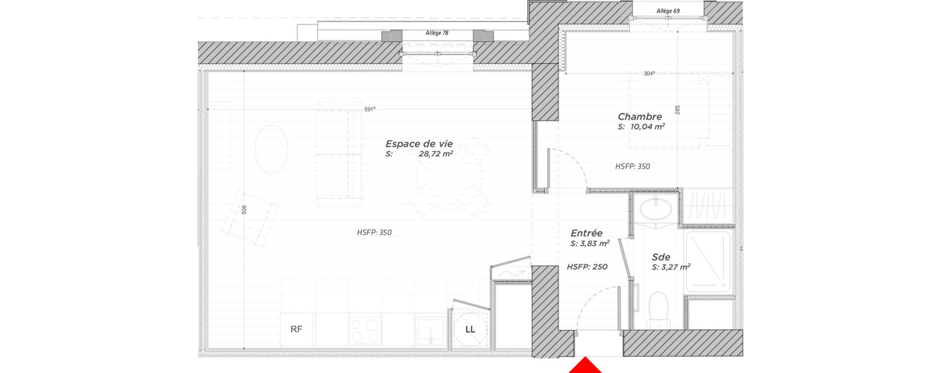 Appartement T2 de 45,86 m2 &agrave; Hayange Centre