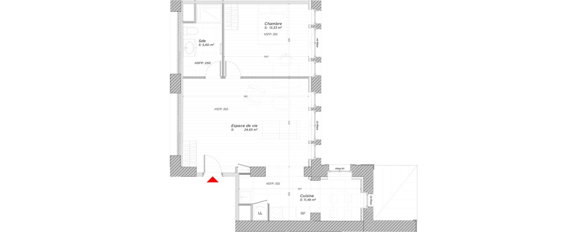 Appartement T2 de 55,07 m2 &agrave; Hayange Centre