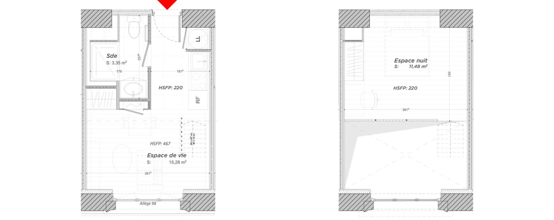 Duplex T1 de 30,11 m2 &agrave; Hayange Centre