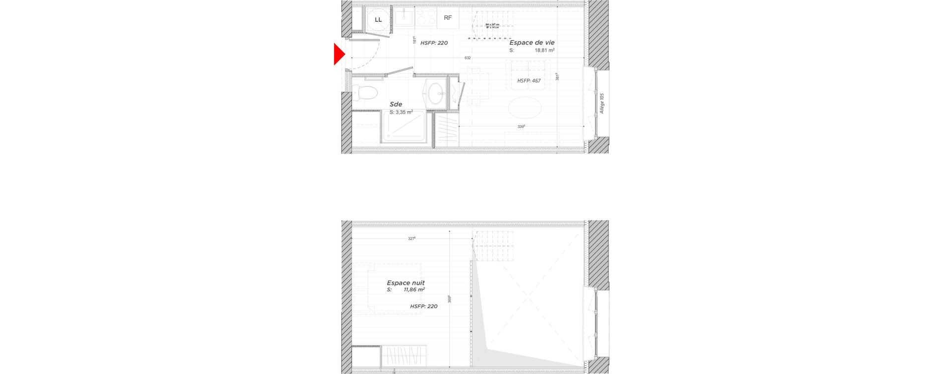 Duplex T2 de 34,02 m2 &agrave; Hayange Centre
