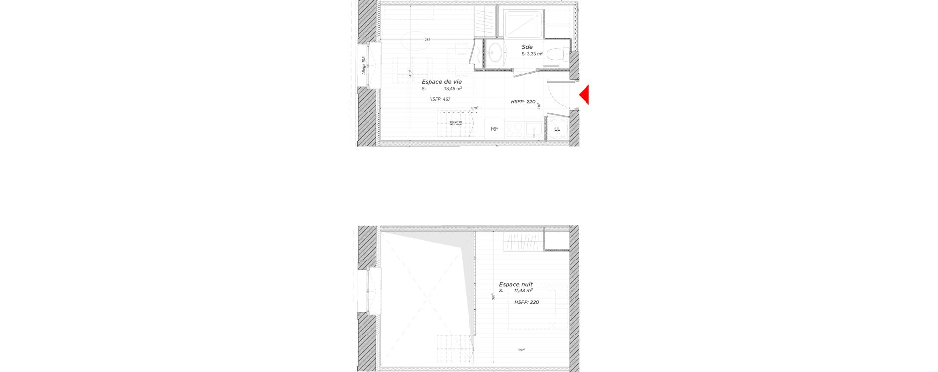 Duplex T2 de 33,21 m2 &agrave; Hayange Centre