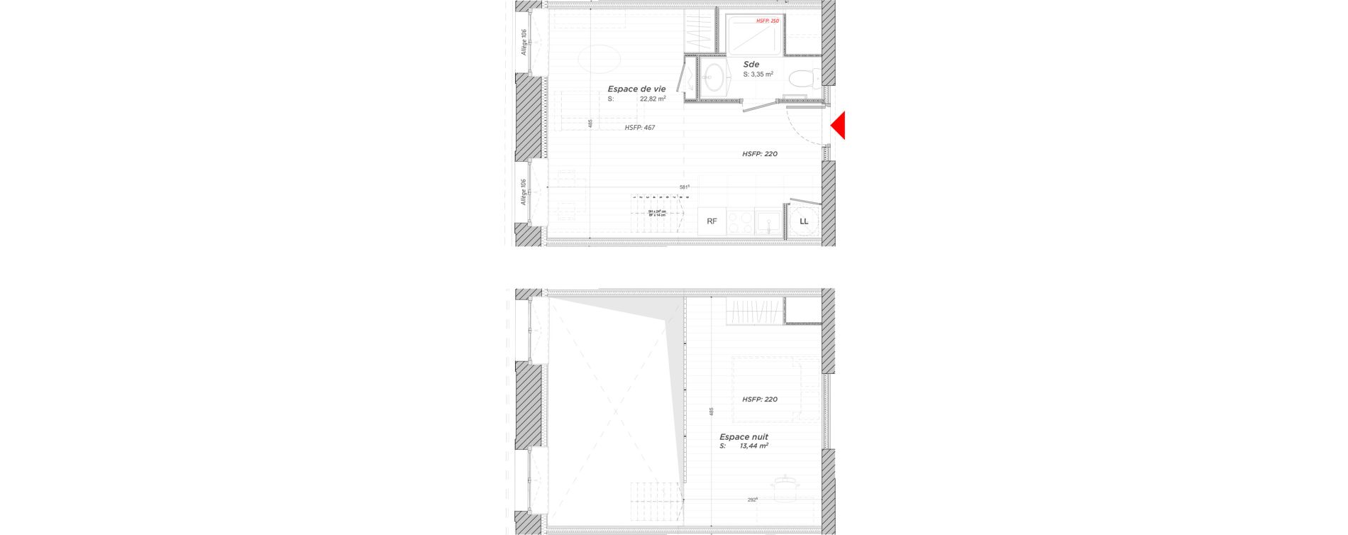 Duplex T2 de 39,61 m2 &agrave; Hayange Centre