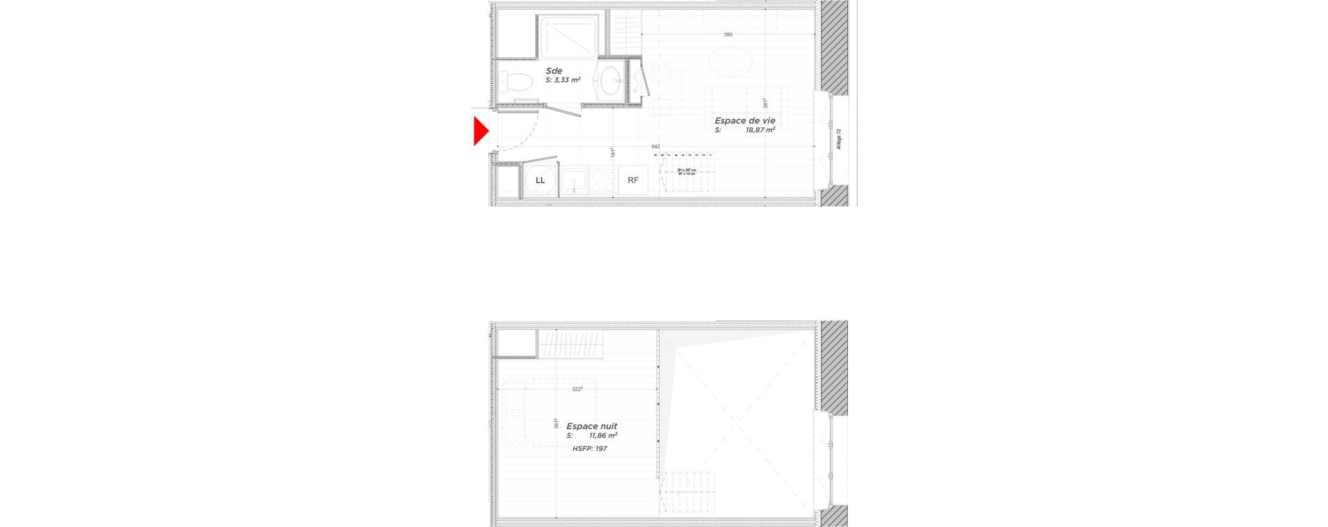 Duplex T2 de 34,06 m2 &agrave; Hayange Centre