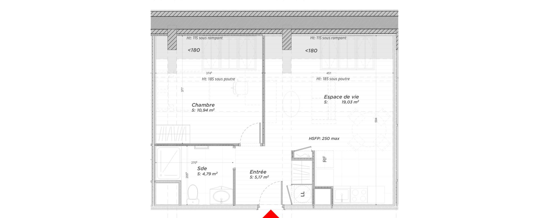 Appartement T2 de 39,93 m2 &agrave; Hayange Centre