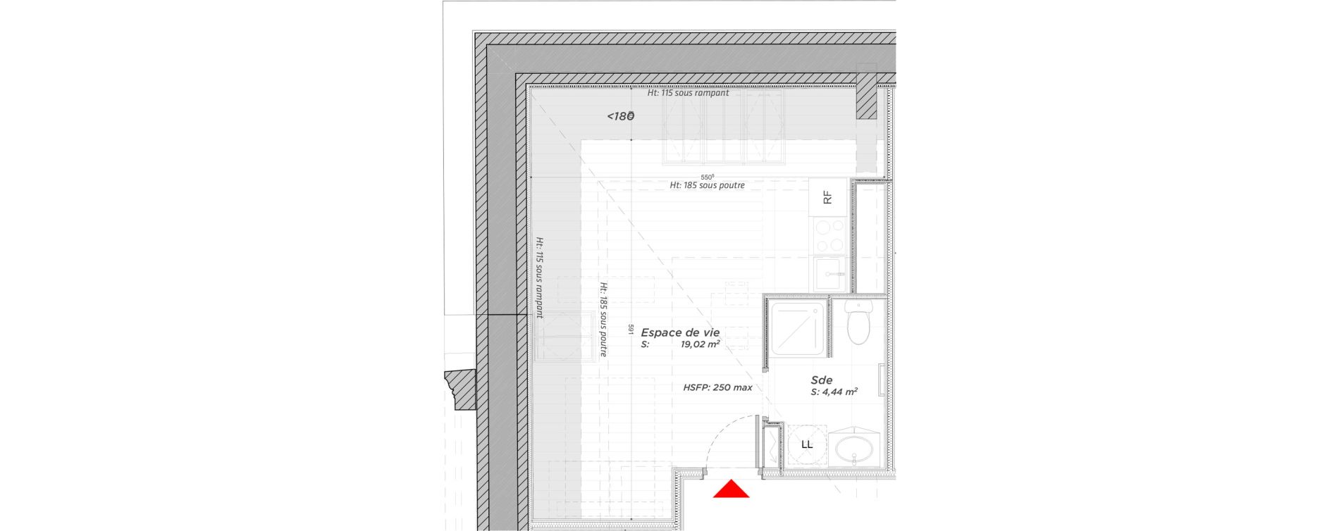 Appartement T1 de 23,46 m2 &agrave; Hayange Centre