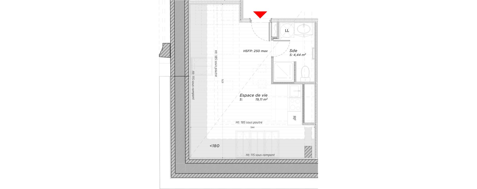 Appartement T1 de 23,55 m2 &agrave; Hayange Centre