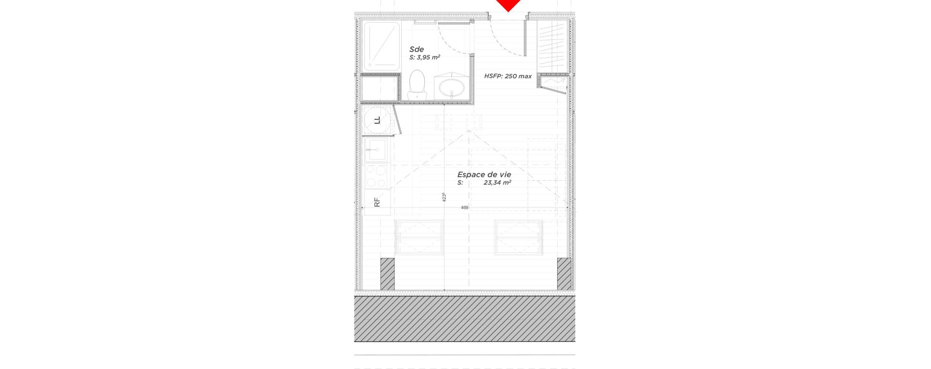 Appartement T1 de 27,29 m2 &agrave; Hayange Centre