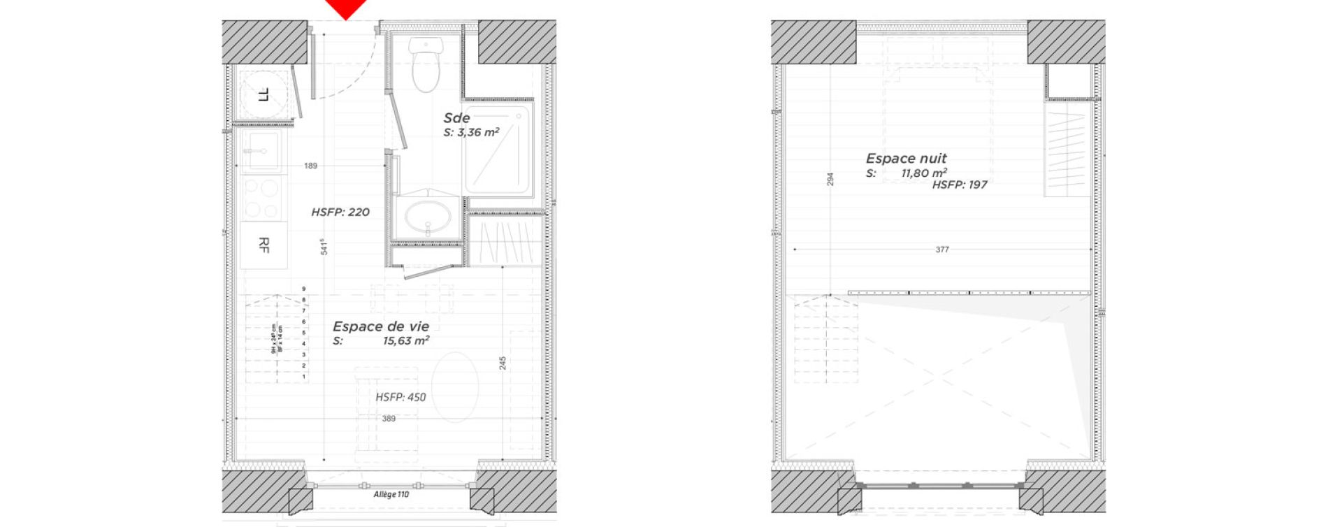 Duplex T2 de 30,79 m2 &agrave; Hayange Centre