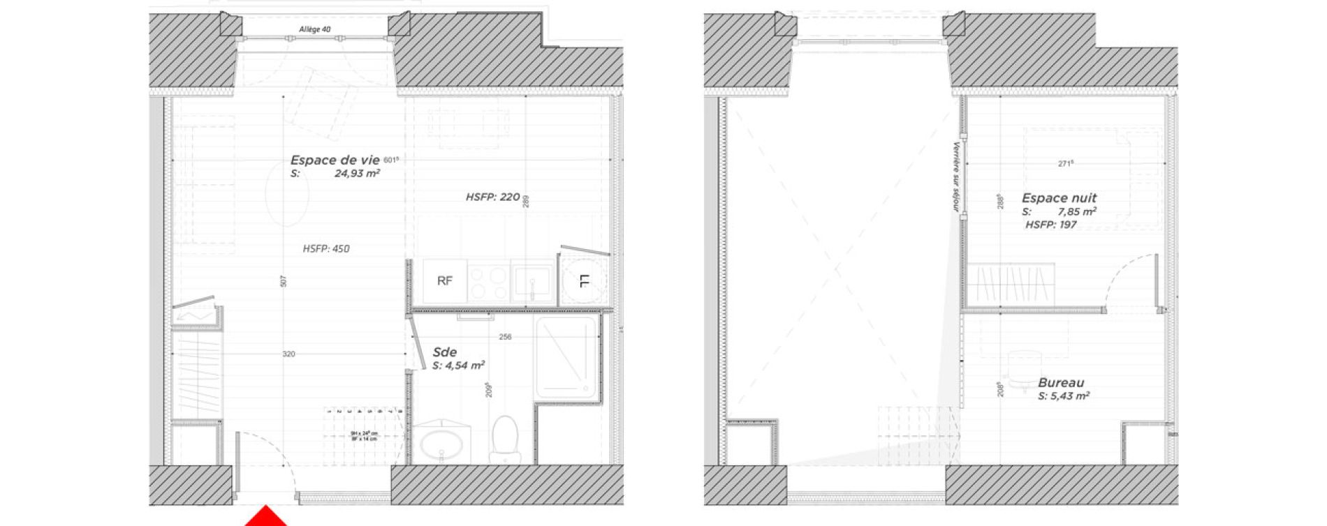 Duplex T2 de 42,75 m2 &agrave; Hayange Centre
