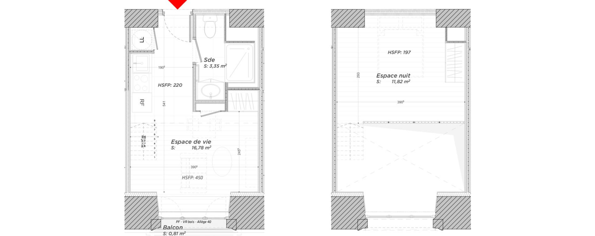 Duplex T2 de 31,95 m2 &agrave; Hayange Centre