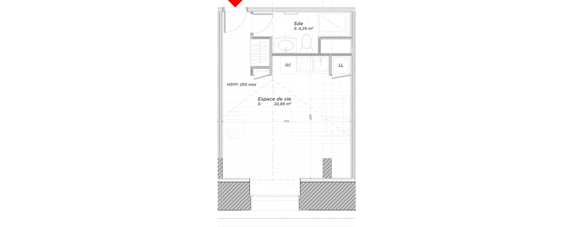 Appartement T1 de 27,18 m2 &agrave; Hayange Centre