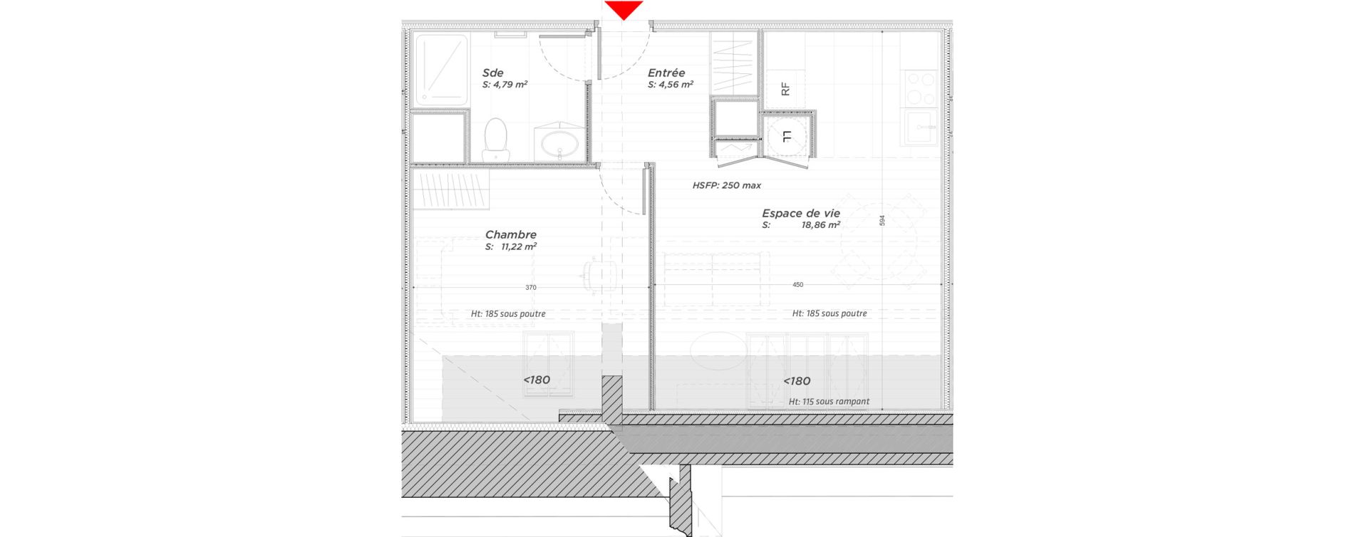Appartement T2 de 39,43 m2 &agrave; Hayange Centre
