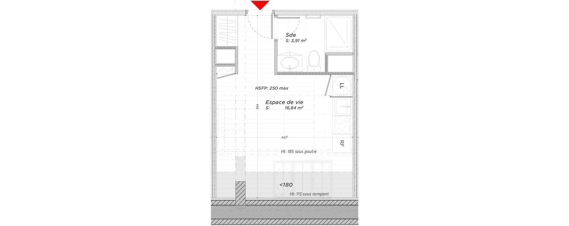 Appartement T1 de 20,75 m2 &agrave; Hayange Centre