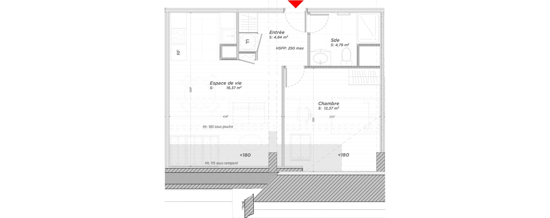Appartement T2 de 40,37 m2 &agrave; Hayange Centre