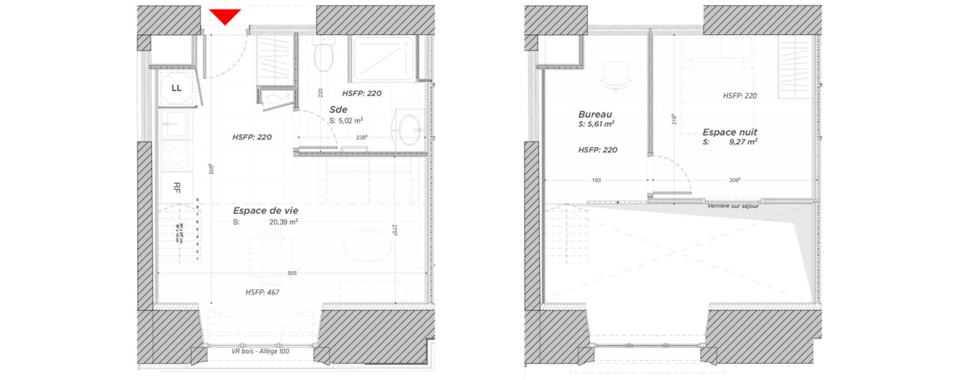 Duplex T2 de 40,29 m2 &agrave; Hayange Centre