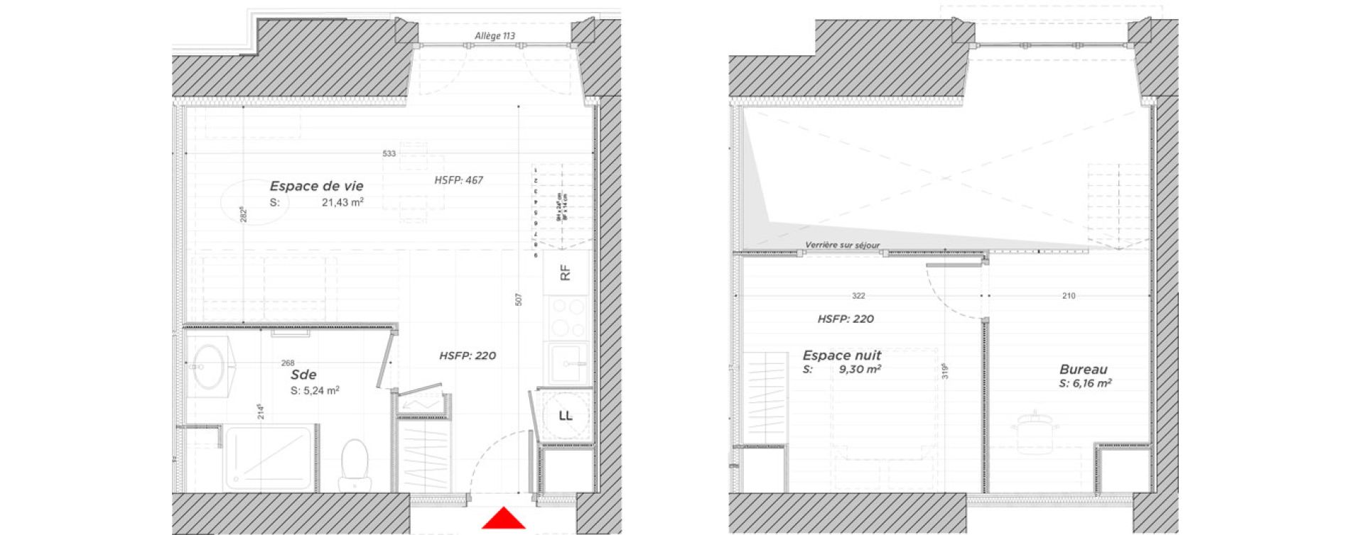Duplex T2 de 42,13 m2 &agrave; Hayange Centre
