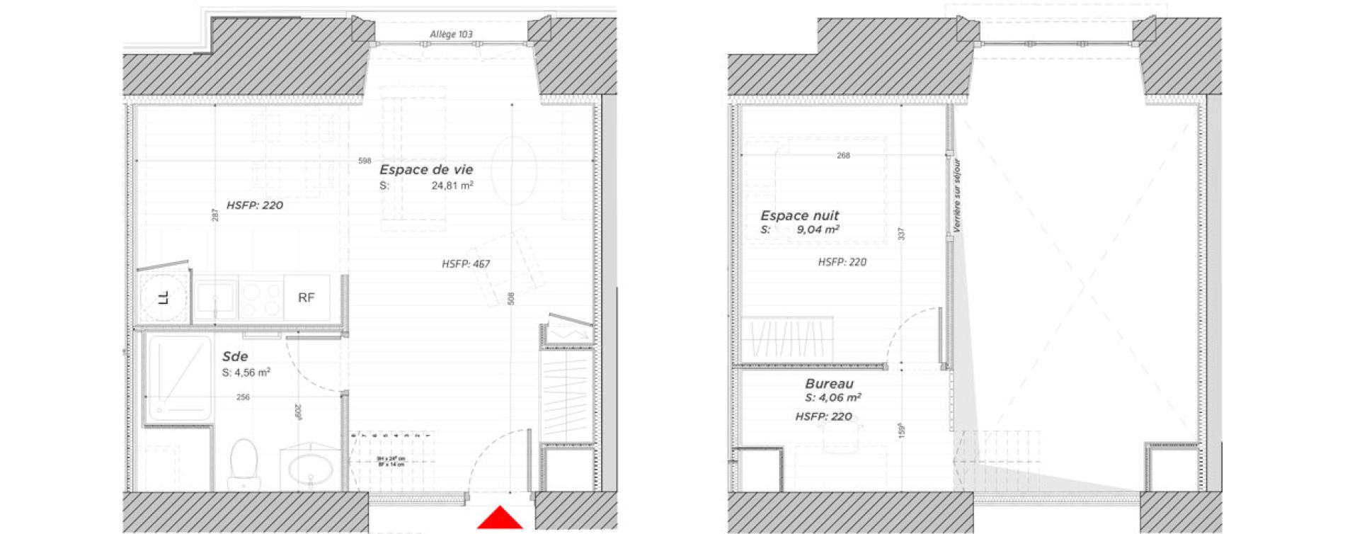 Duplex T2 de 42,47 m2 &agrave; Hayange Centre