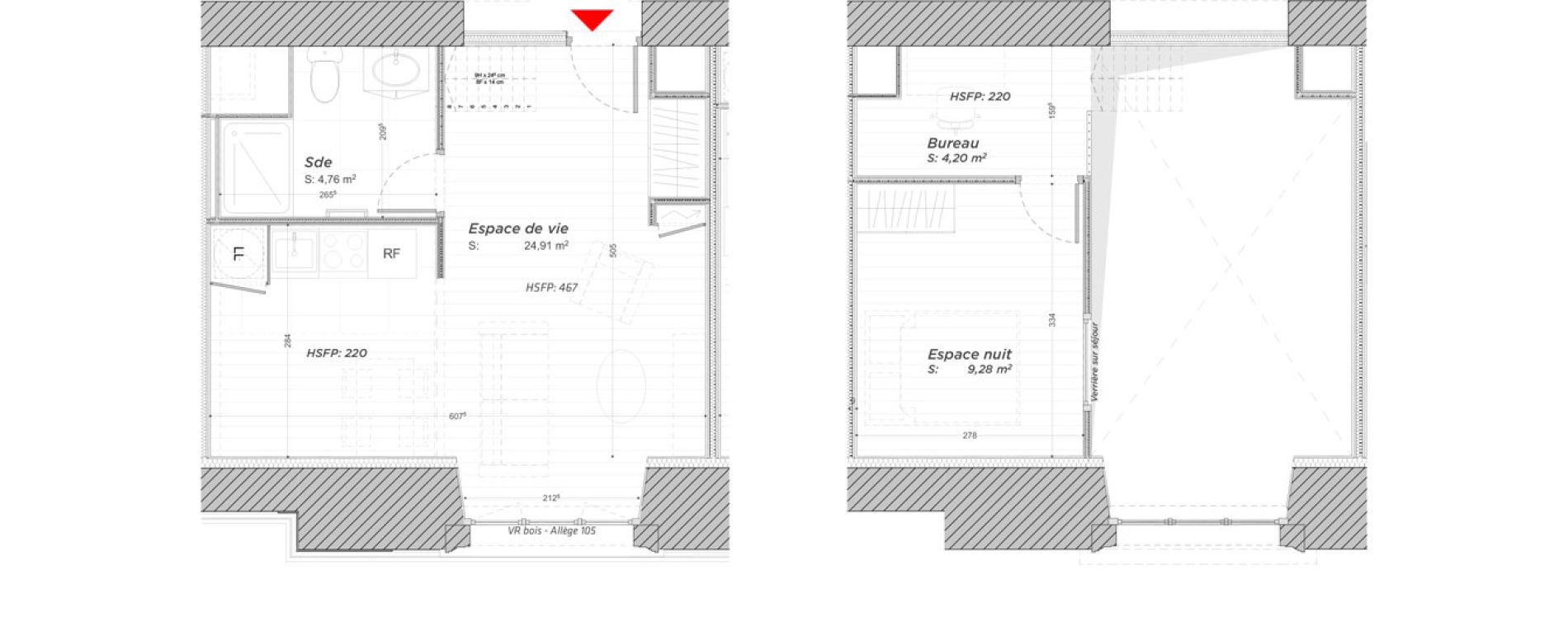 Duplex T2 de 43,15 m2 &agrave; Hayange Centre