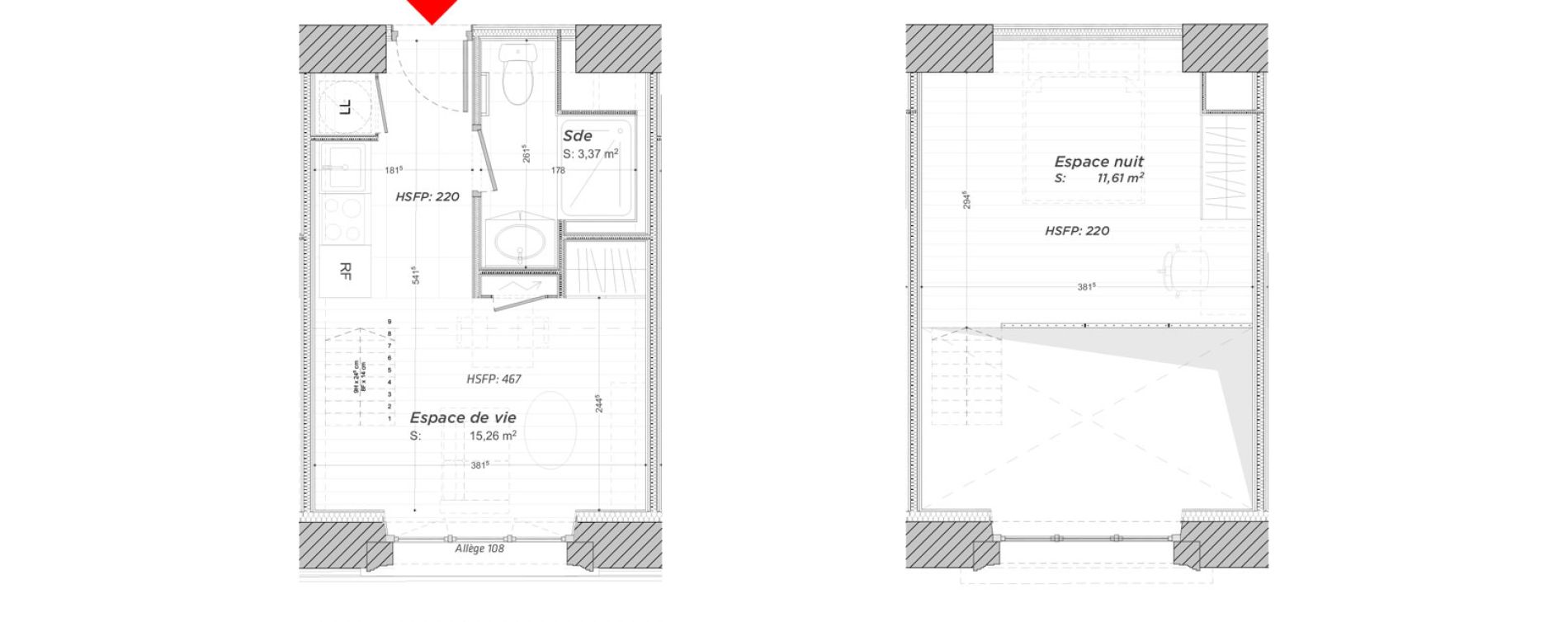 Duplex T2 de 30,24 m2 &agrave; Hayange Centre