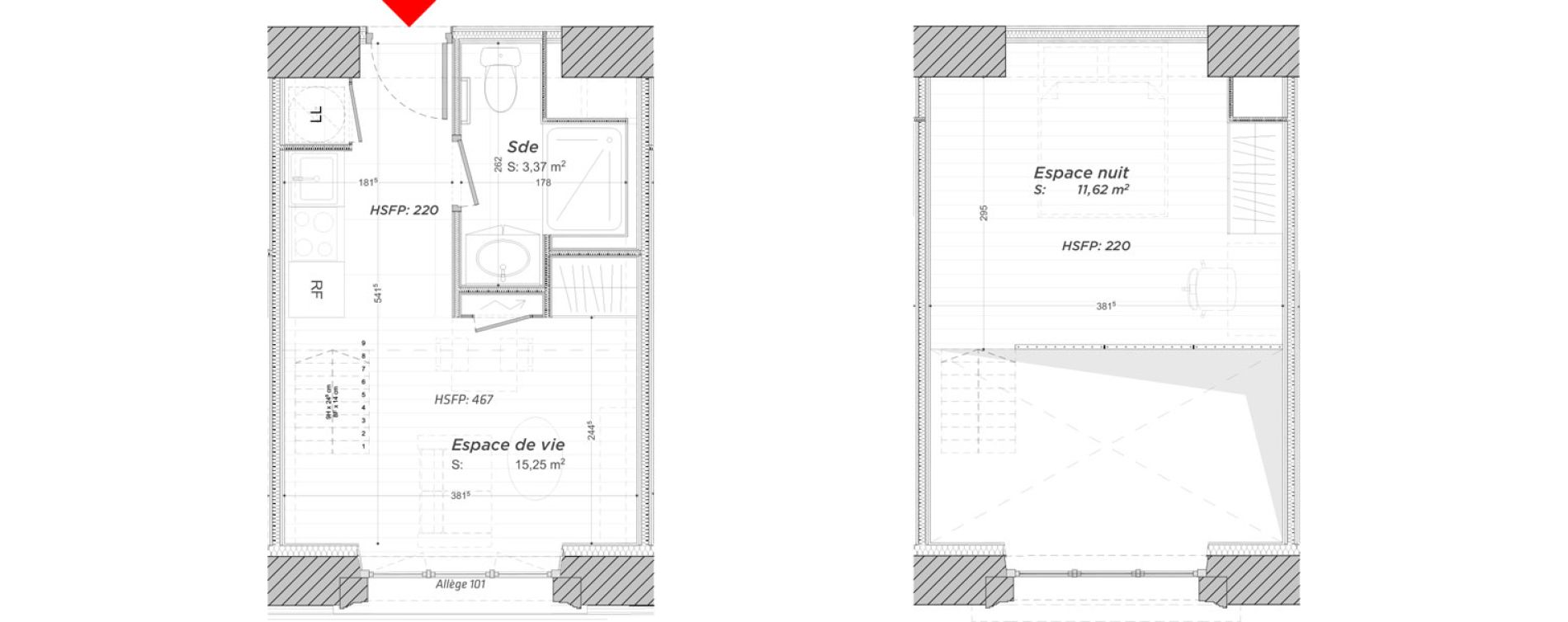 Duplex T2 de 30,24 m2 &agrave; Hayange Centre