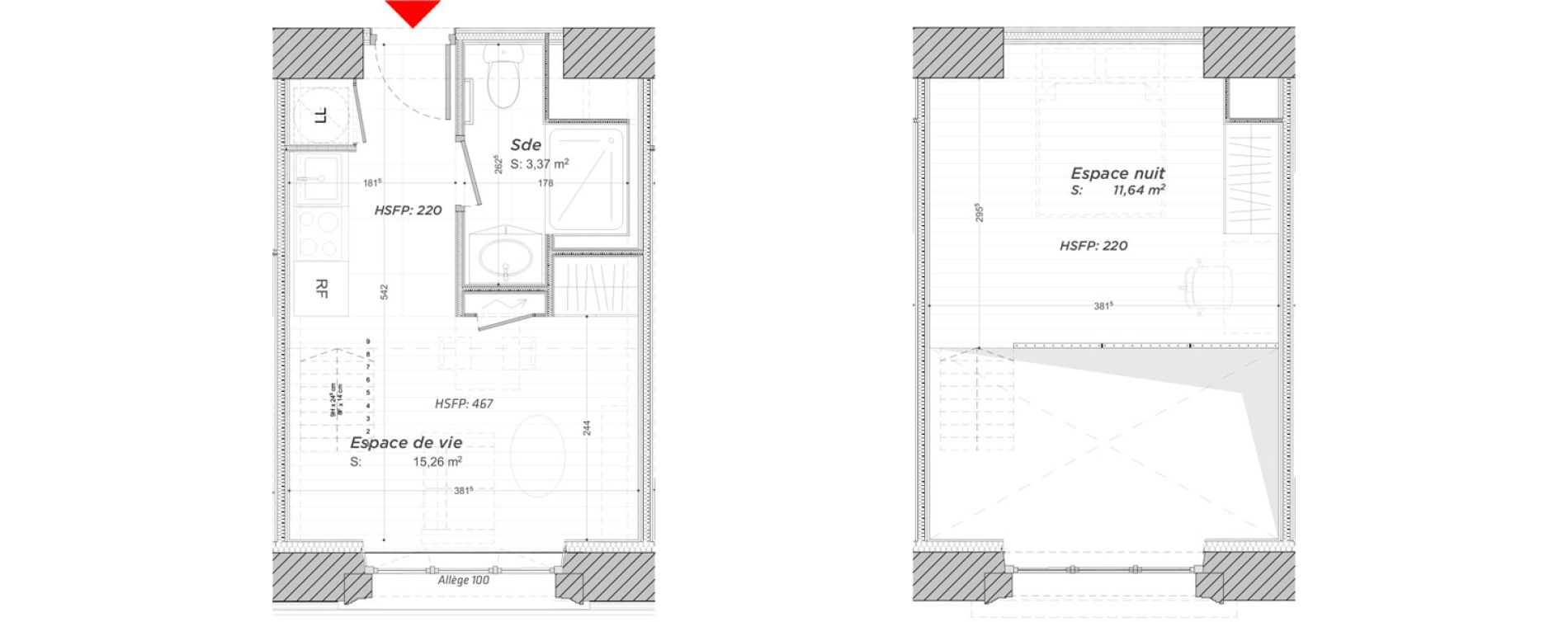 Duplex T2 de 30,27 m2 &agrave; Hayange Centre