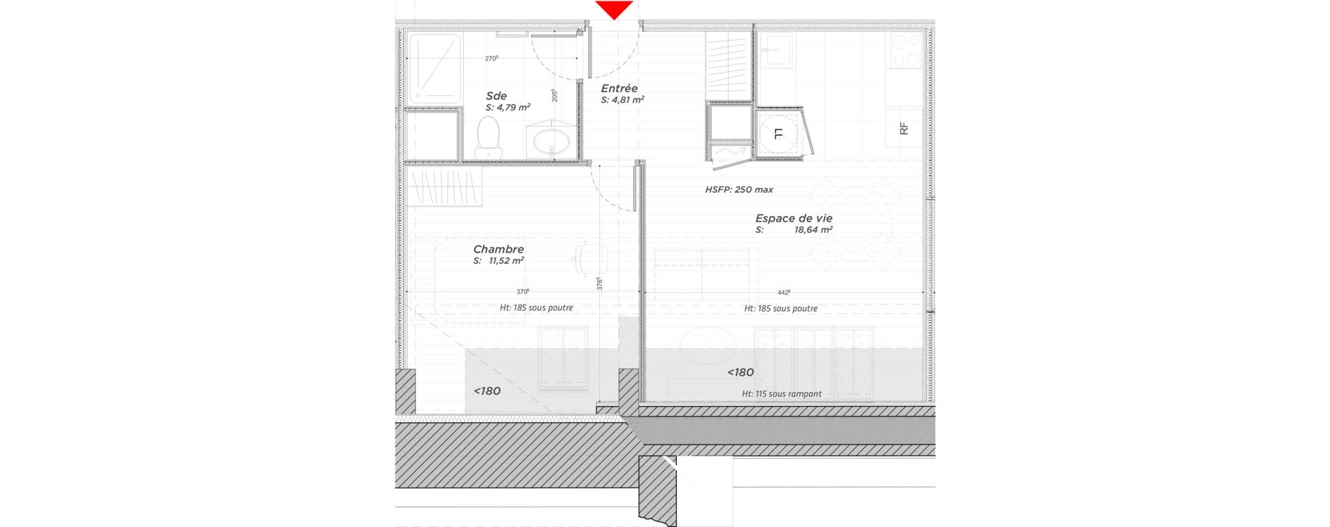 Appartement T2 de 39,76 m2 &agrave; Hayange Centre