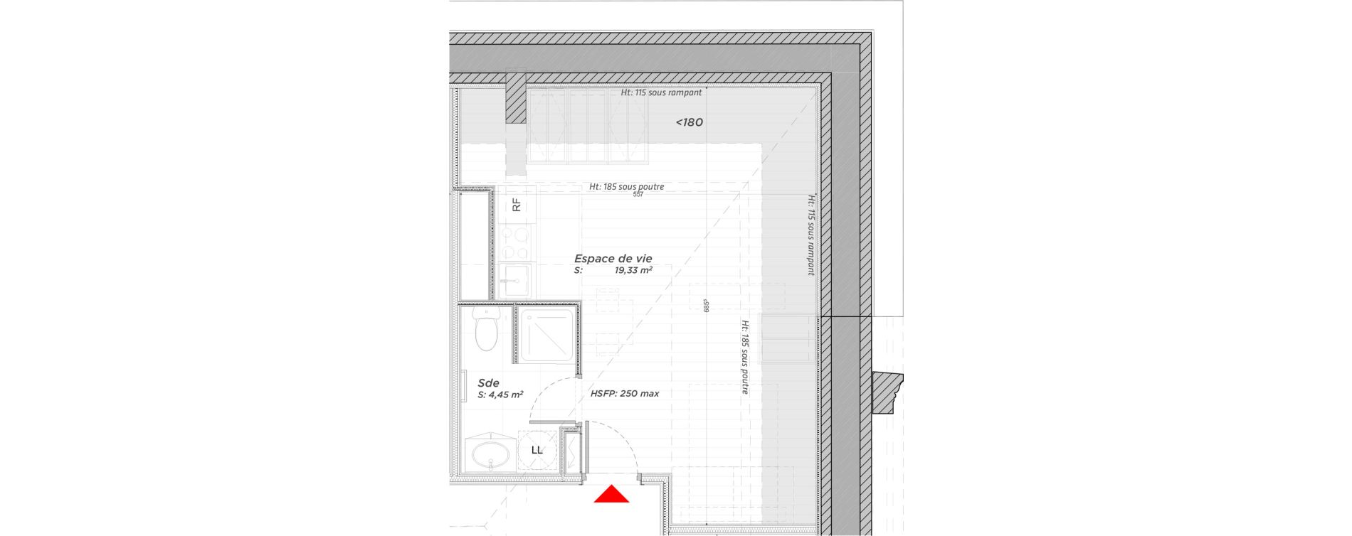 Appartement T1 de 23,78 m2 &agrave; Hayange Centre
