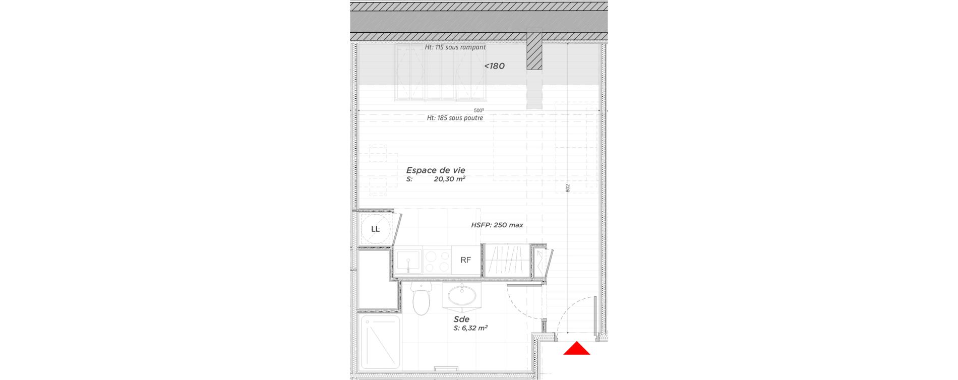 Appartement T1 de 26,62 m2 &agrave; Hayange Centre