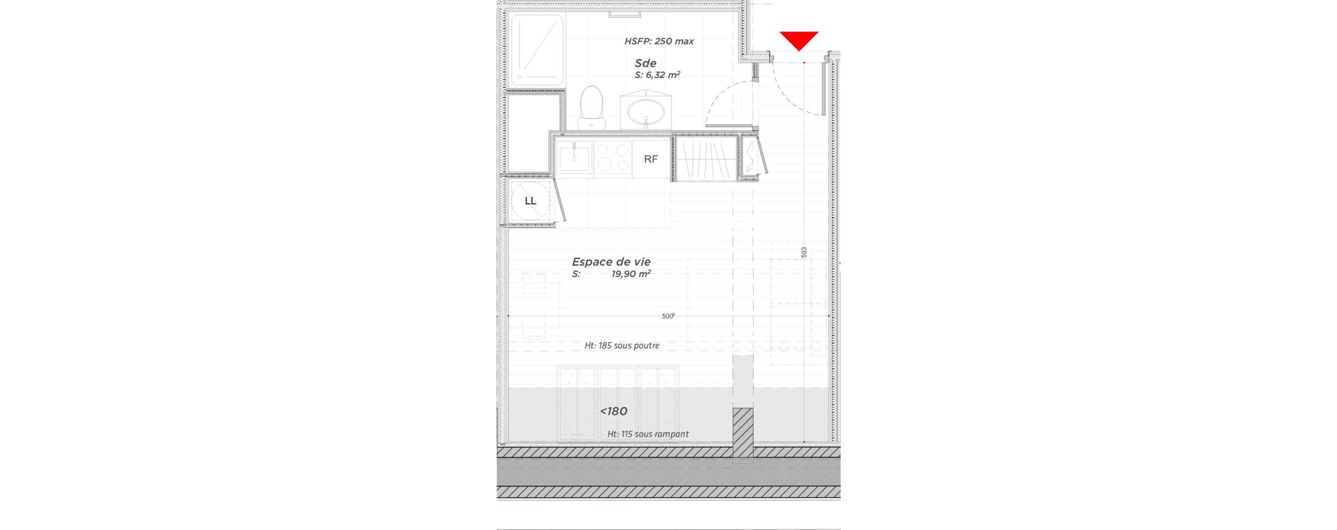 Appartement T1 de 26,22 m2 &agrave; Hayange Centre