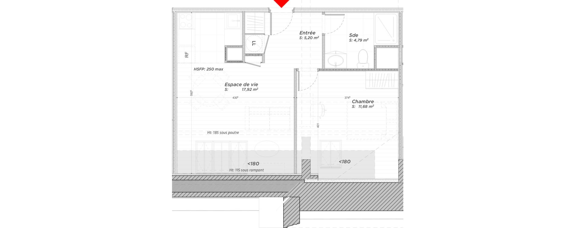 Appartement T2 de 39,59 m2 &agrave; Hayange Centre