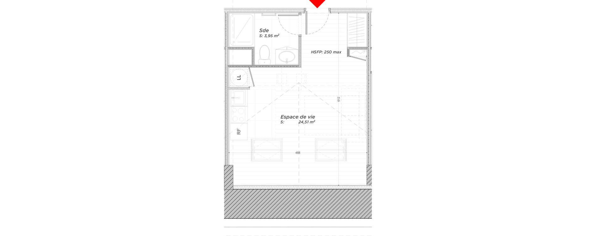 Appartement T1 de 28,46 m2 &agrave; Hayange Centre