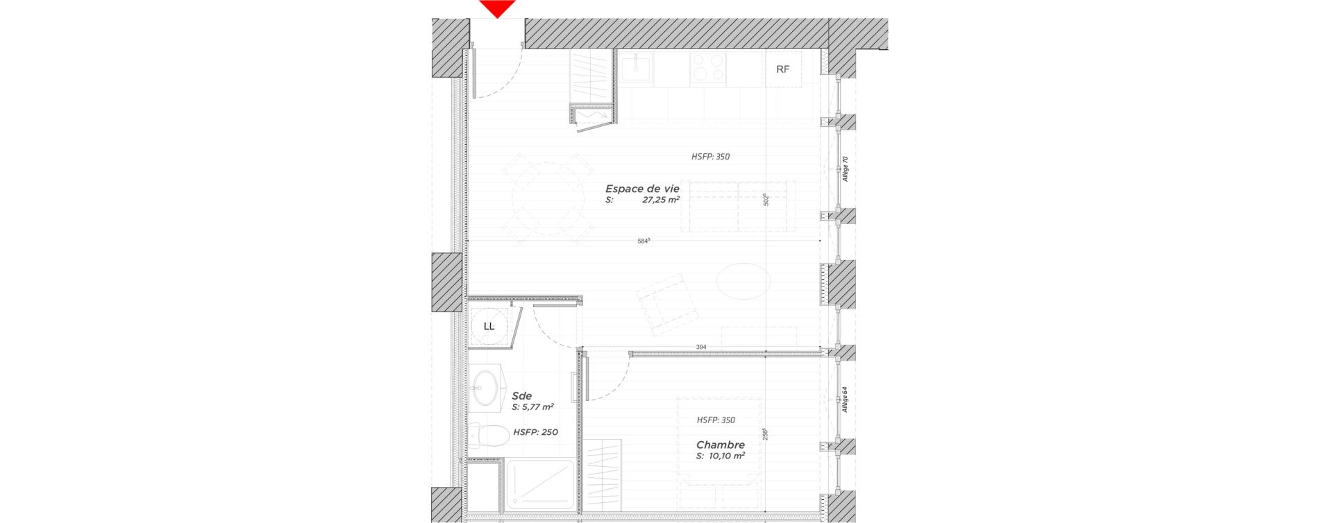 Appartement T2 de 43,12 m2 &agrave; Hayange Centre