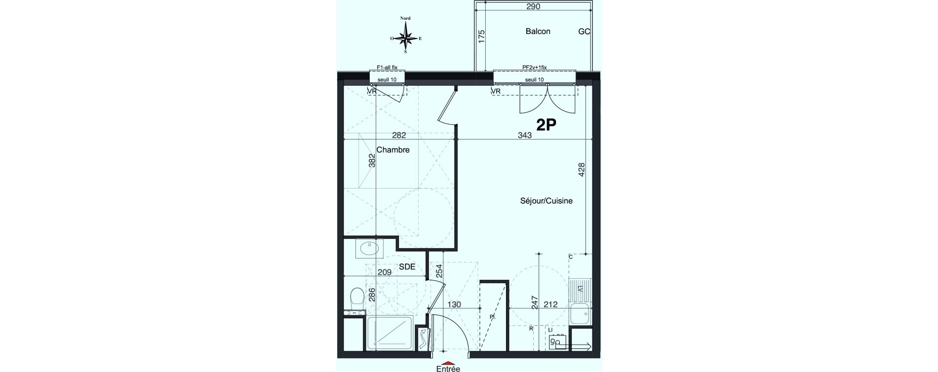 Appartement T2 de 40,72 m2 &agrave; Marly Centre