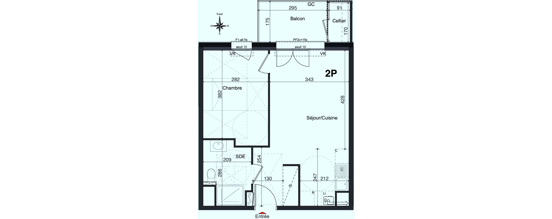 Appartement T2 de 40,72 m2 &agrave; Marly Centre