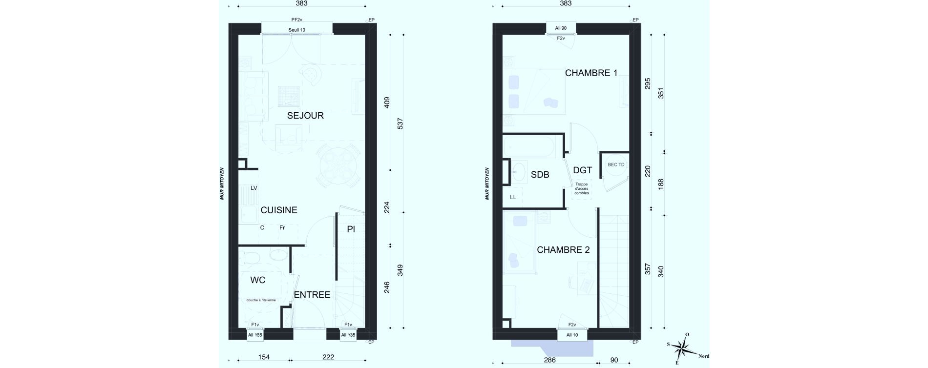 Maison T3 de 61,00 m2 &agrave; Marly Centre
