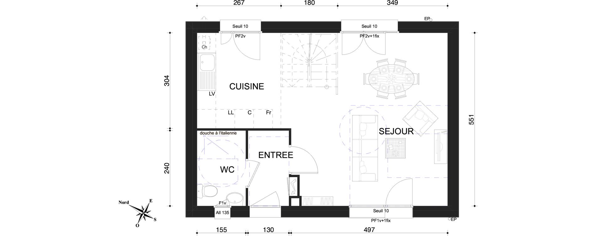 Maison T4 de 80,34 m2 &agrave; Marly Centre