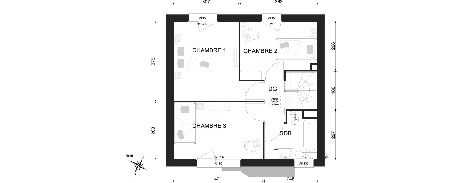 Maison T4 de 79,82 m2 &agrave; Marly Centre