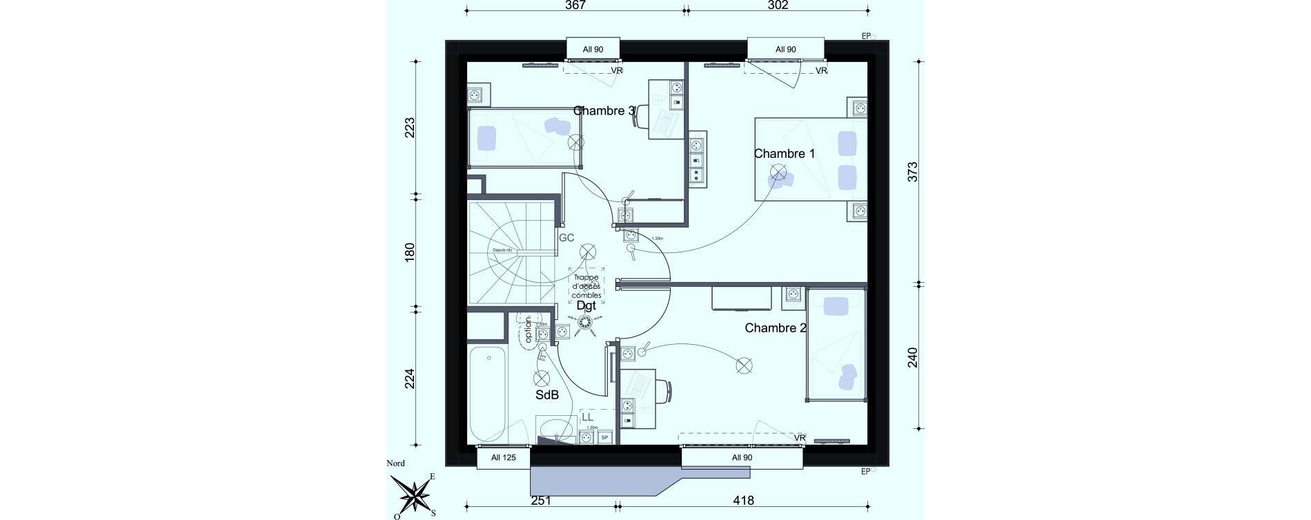 Maison T4 de 79,71 m2 &agrave; Marly Centre