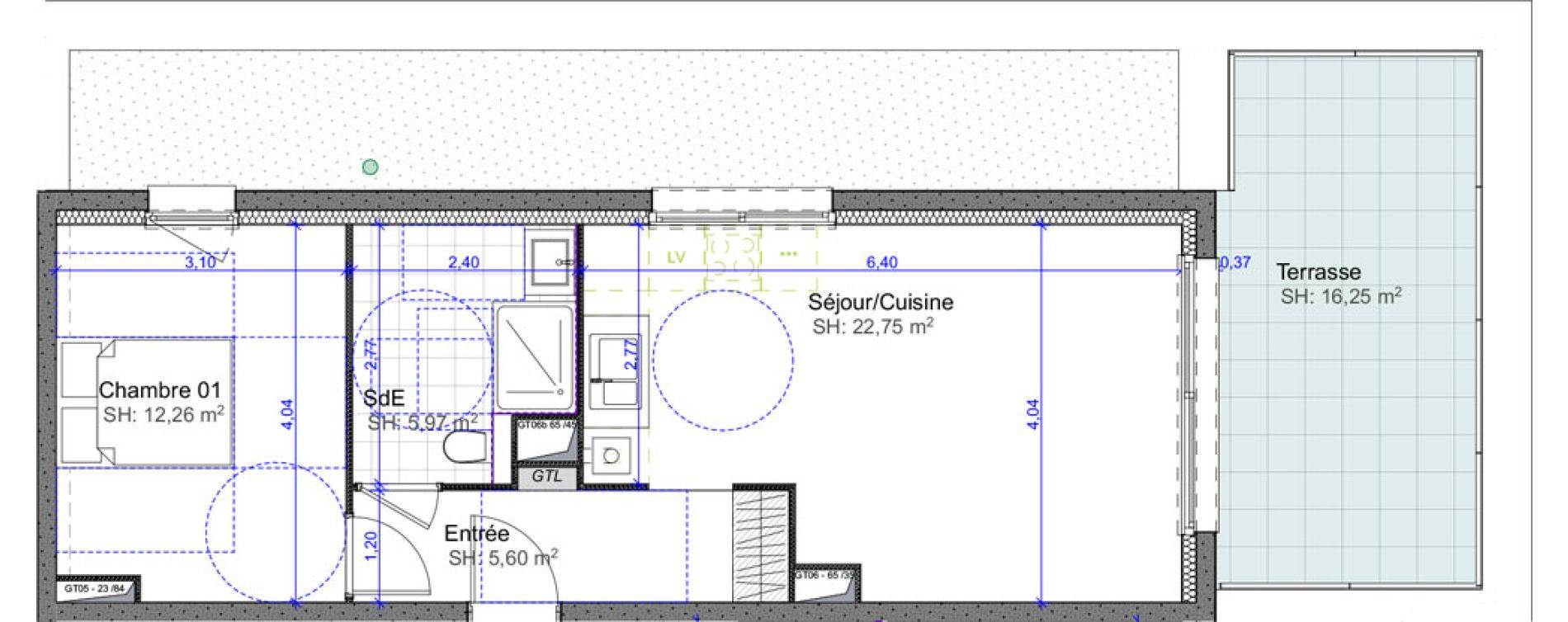 Appartement T2 de 46,58 m2 &agrave; Marly Centre